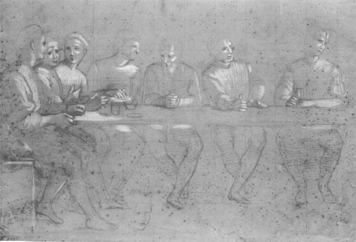 Raphael Sanzio. Dinner. Sketch for "the last supper"