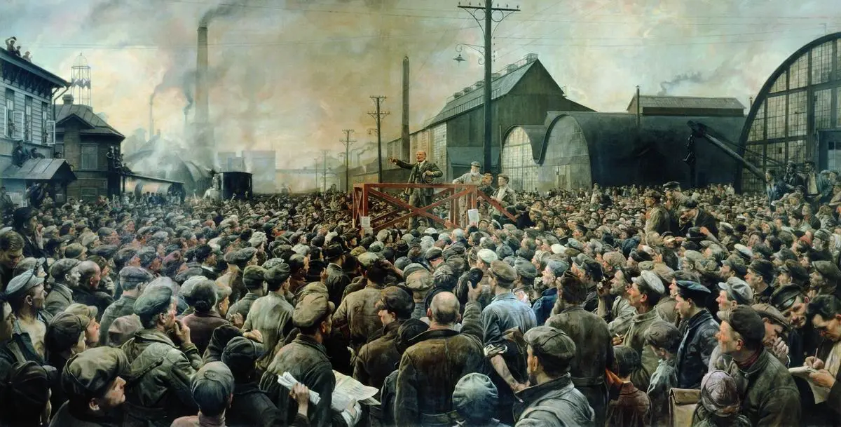 Исаак Израилевич Бродский. Discurso de Vladimir I. Lenin en una reunión de trabajadores de la fábrica de Putilov en mayo de 1917. 1929