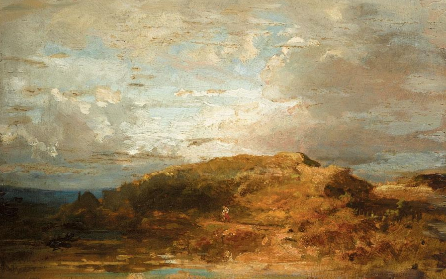 Karl Spitzweg. Landscape with figure