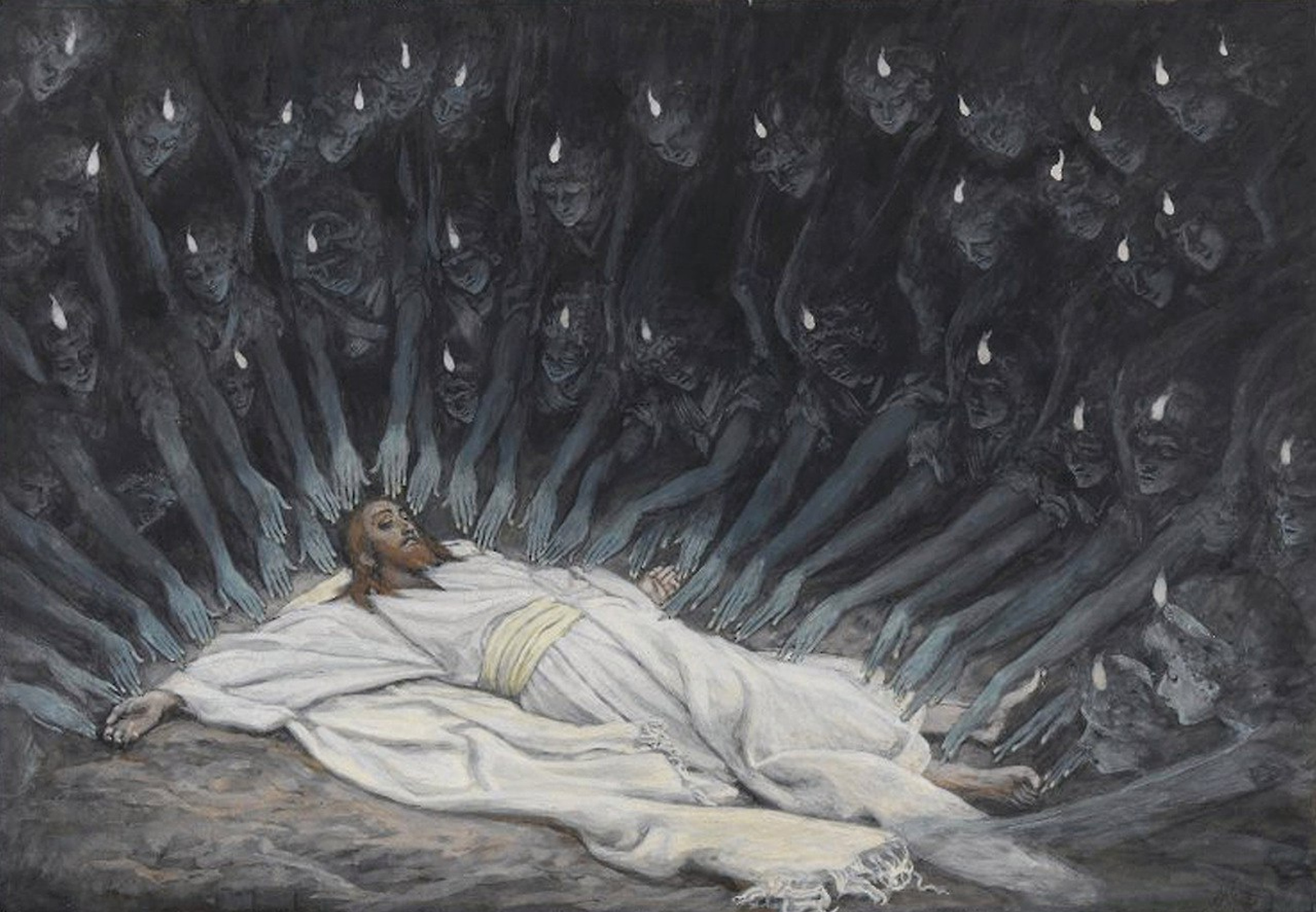 Jesus surrounded by angels 1894 25 17 cm by James Tissot