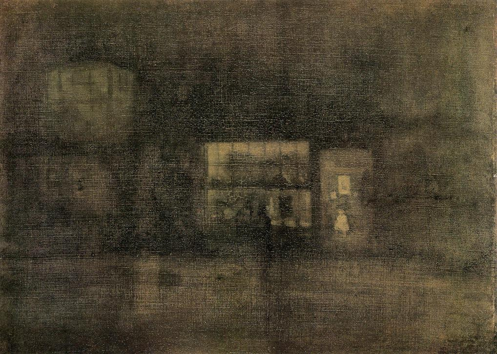 James Abbot McNeill Whistler. Nocturne: Black and gold - the junk shop, Chelsea