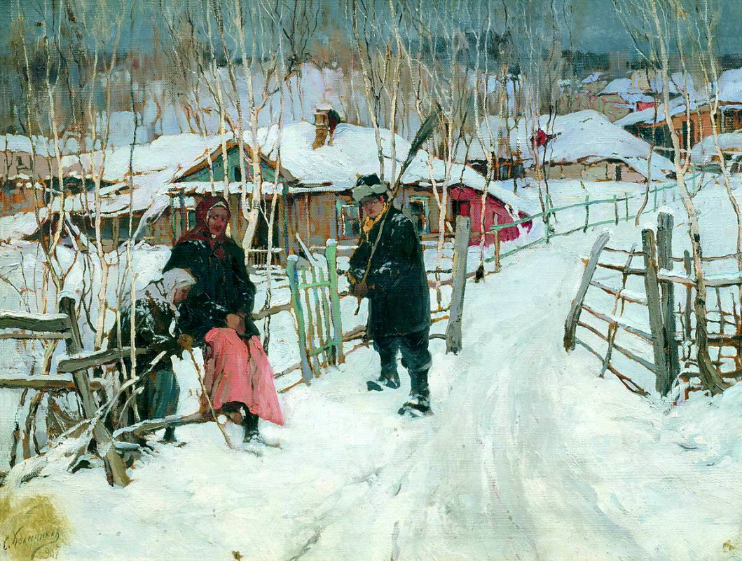 Колесников с ф зима Околица 1907