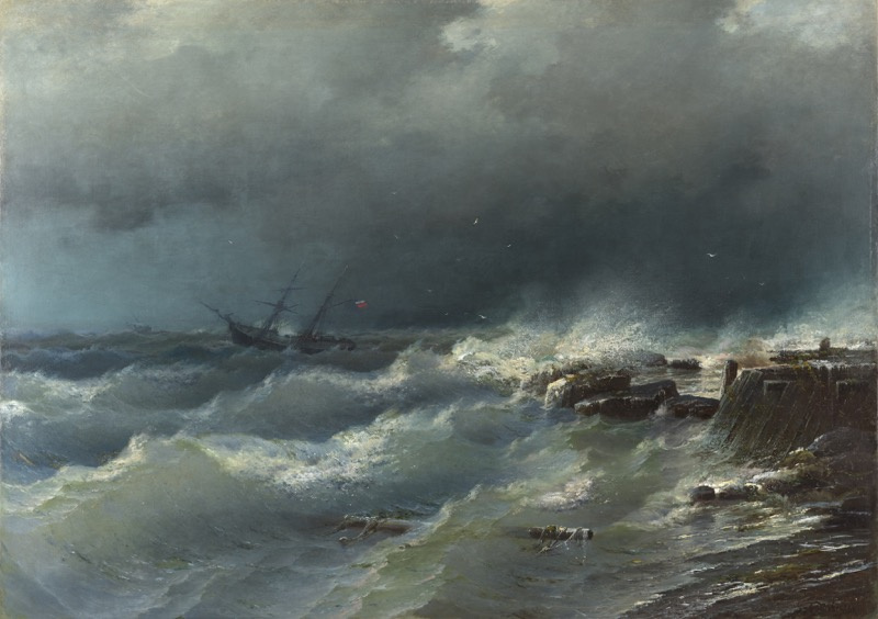 Rufin Gavriilovich Sudkovsky. The storm at coast of Odessa