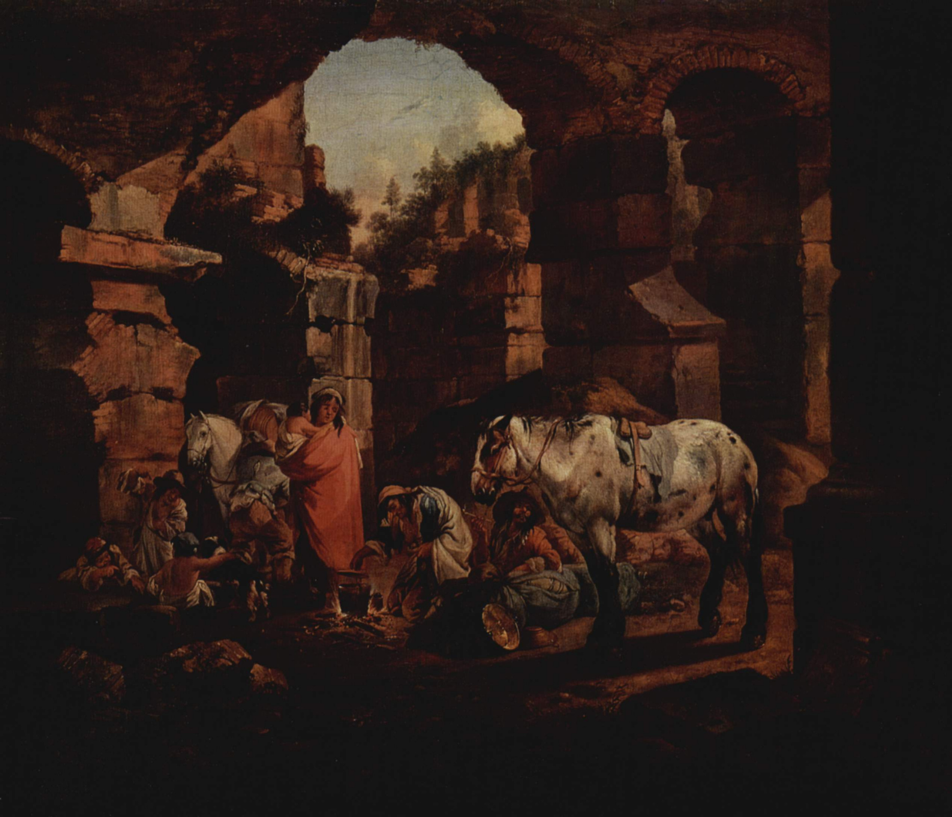 Купить цифровую версию картины: Иоганн Генрих Роос - Цыганский табор в  античных руинах | Артхив