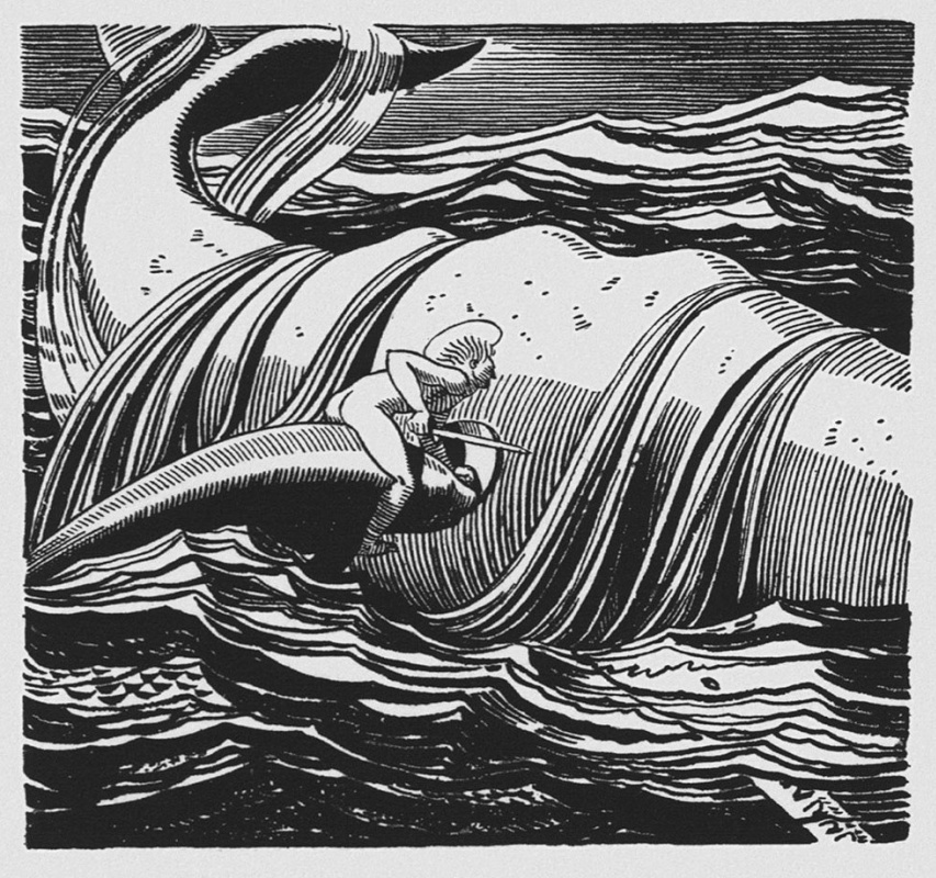 Rockwell Kent. Illustration to the novel by H. Melville "Moby dick"