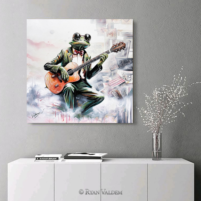 A frog with a guitar