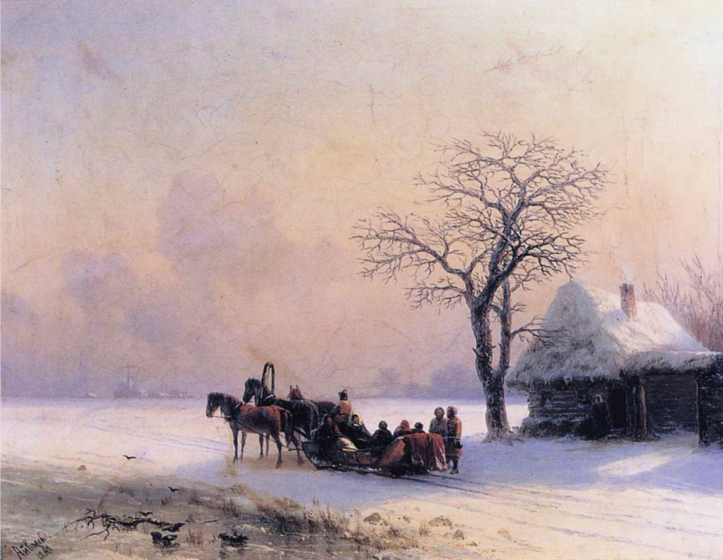 Ivan Aivazovsky. Winter scene in Ukraine