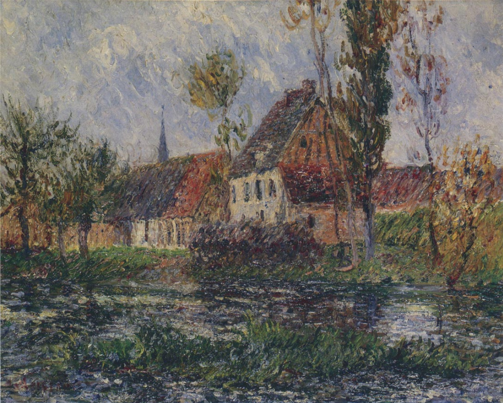 Gustave Loiseau. Small farm on the banks of the Eure river