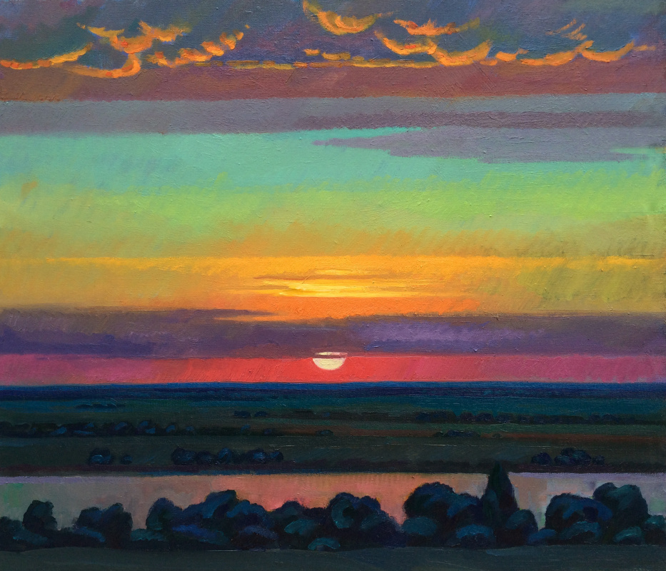 Marat Savelievich Gogaev. Sunset on the Oka