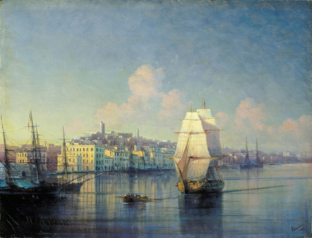 Ivan Aivazovsky. View of seaside town