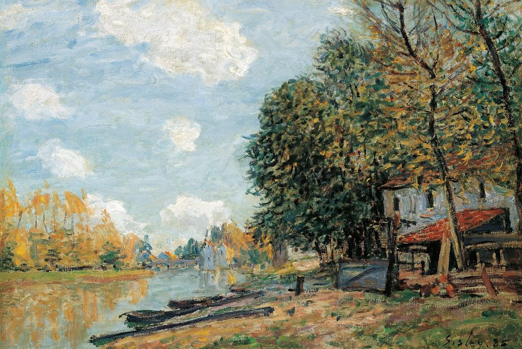 Alfred Sisley. The banks of the river Loing