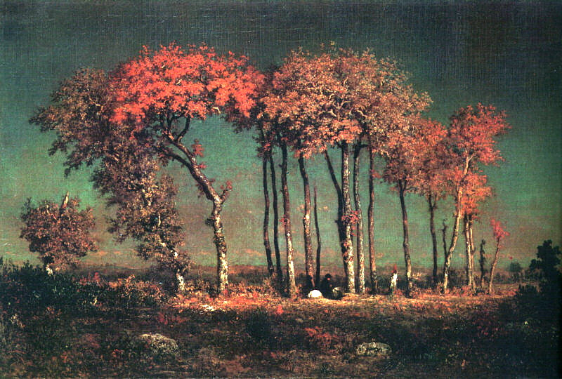 Theodore Rousseau. Under the birches, evening