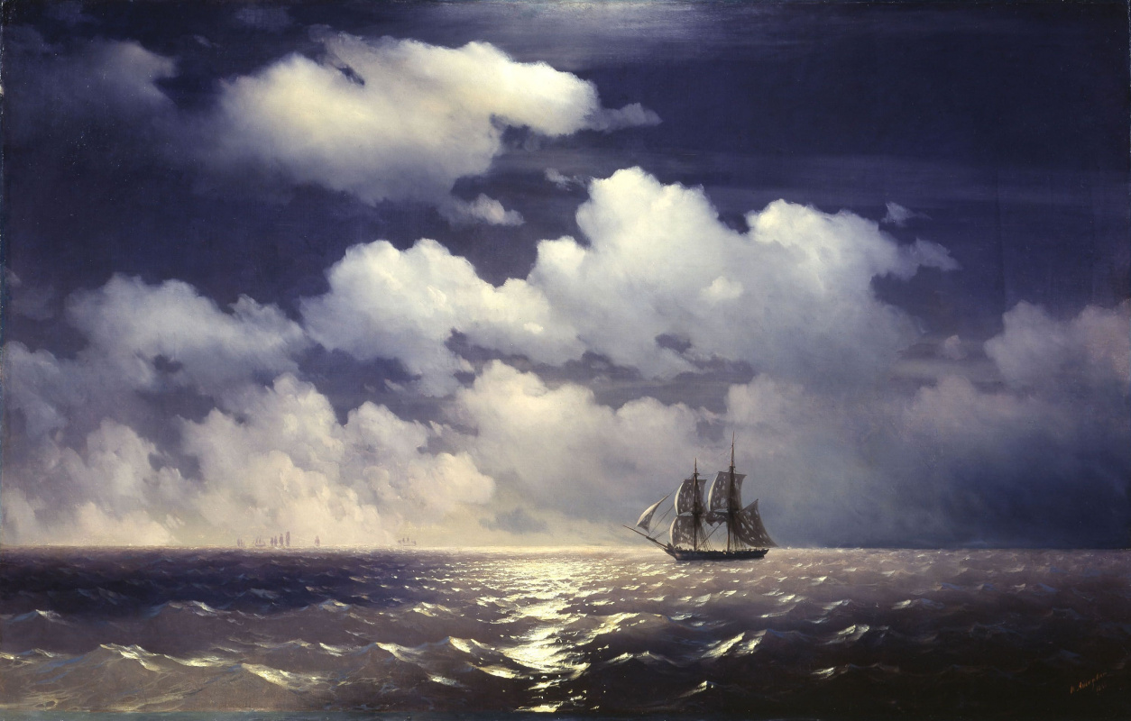 Ivan Aivazovsky. Meeting of the Brig Mercury with the Russian Squadron After the Defeat of Two Turkish Battleships.