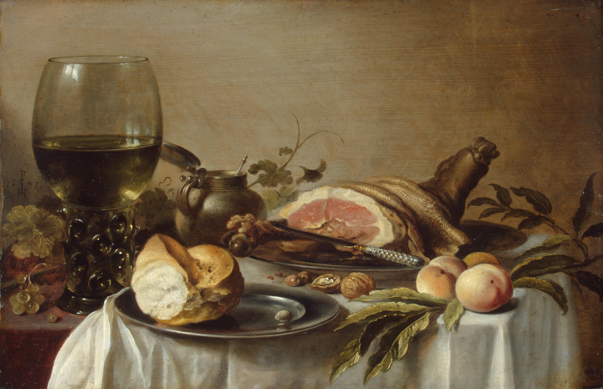 Pieter Claesz. Breakfast with ham