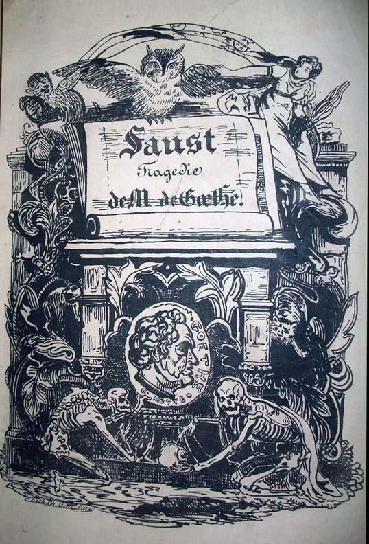 Eugene Delacroix. Title page of collection of lithographs for Goethe's "Faust"