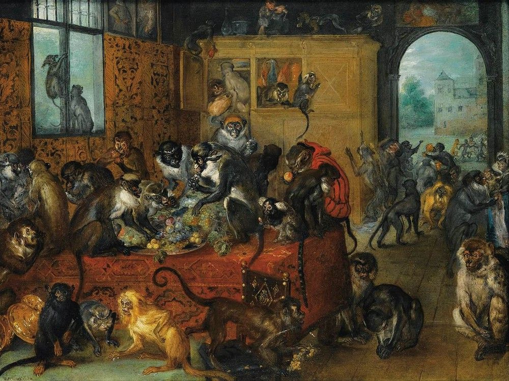 Jan Bruegel The Elder. Monkey feast