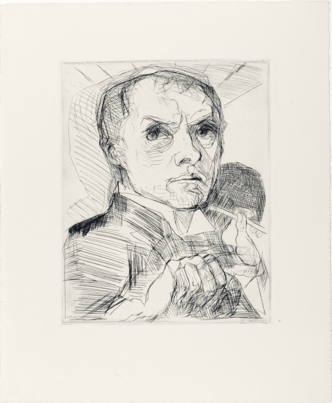 Max Beckmann. Self-Portrait with Stylus (Plate 19 from the "Faces" Series)