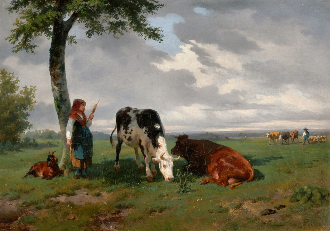 Картина стадо коров