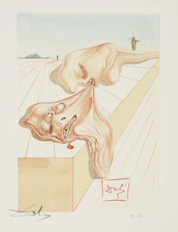 Salvador Dali. People who devour each other. Illustrations for the Divine Comedy