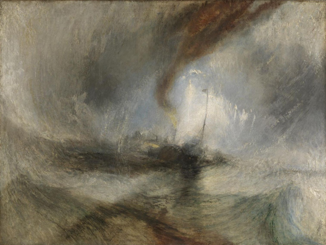 Joseph Mallord William Turner. Snow storm. The ship at the entrance to the harbour (Blizzard)