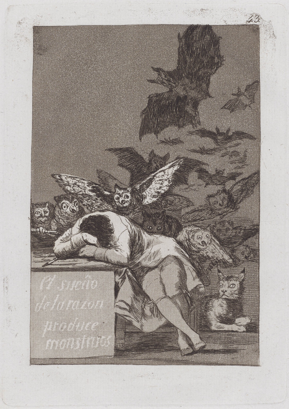 A bat represents nightmares – it’s not without reason that another great European engraver, Francisc