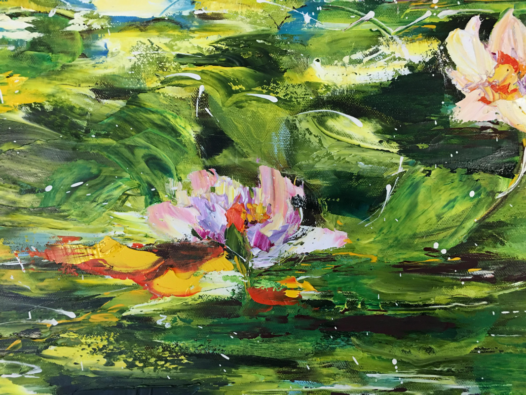 Pond with Water Liles, 2018, 90×120×4 cm by Diana Malivani: History ...