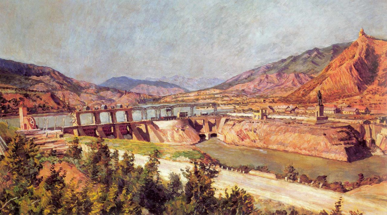 Ilya Mashkov. Sages. Dam on the Kura river highway and Georgian Military highway