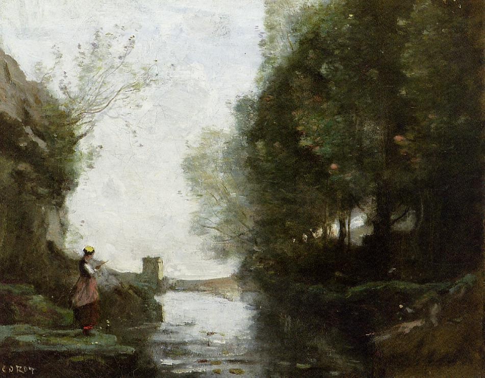 Camille Corot. By the stream