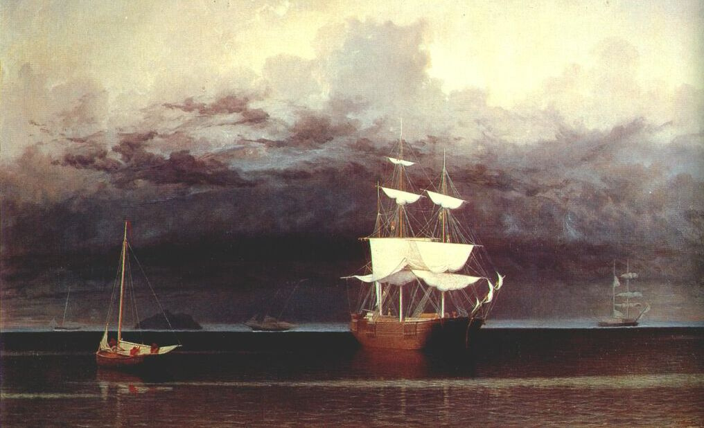 Fitz Hugh Lane. Ships and an approaching storm from Camden, Maine