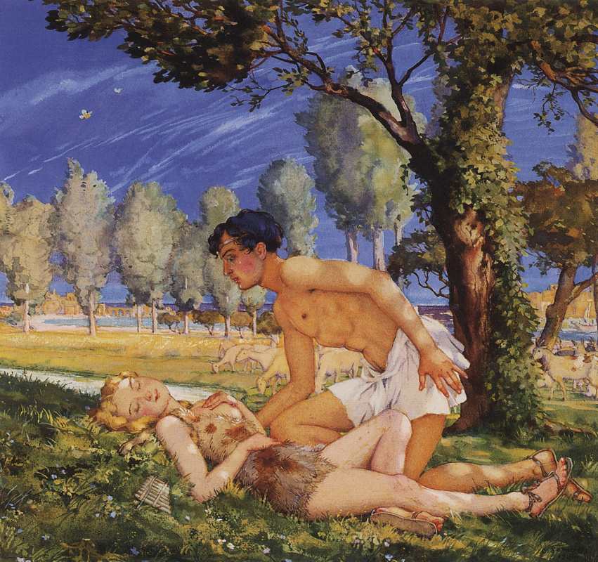 Konstantin Somov. Illustration to the novel "Daphnis and Chloe"