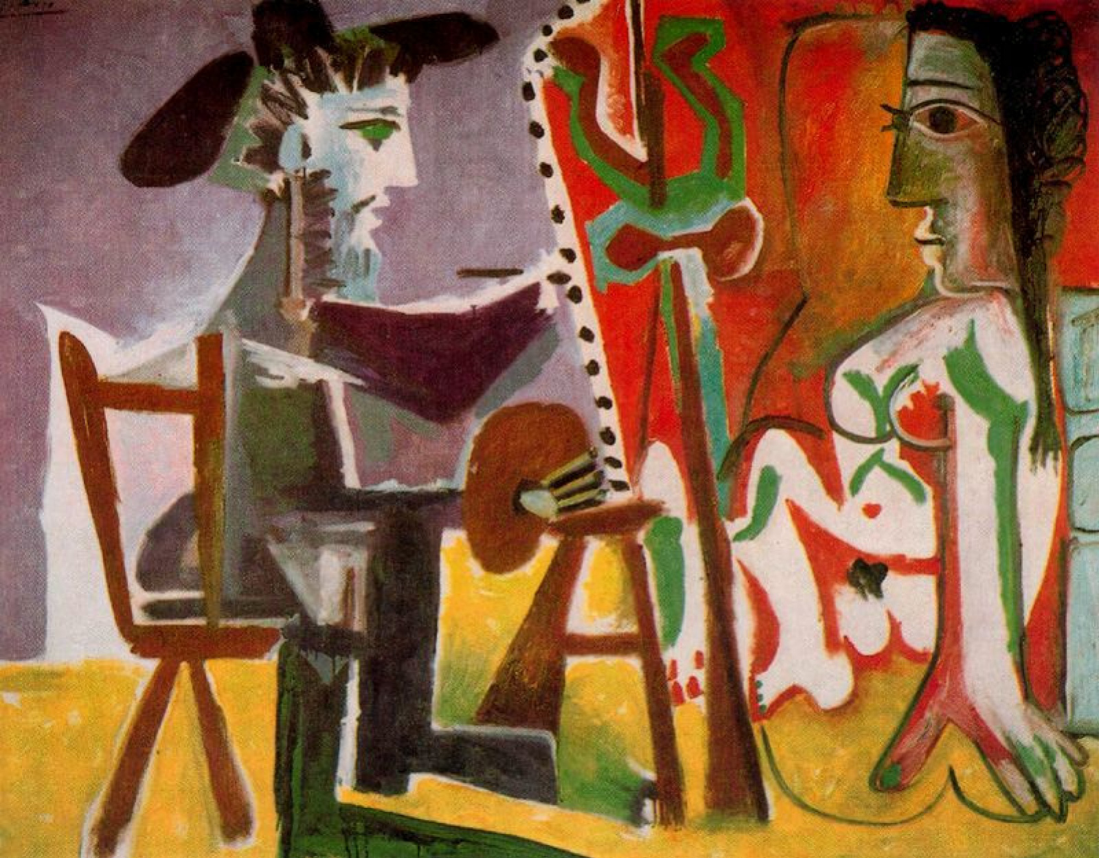 Пабло Пикассо - Художник и его модель, 1963, 161×130 см: Описание  произведения | Артхив