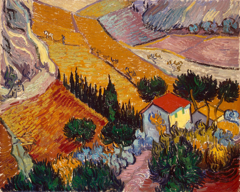 Buy Digital Version Landscape With House And Ploughman By Vincent Van