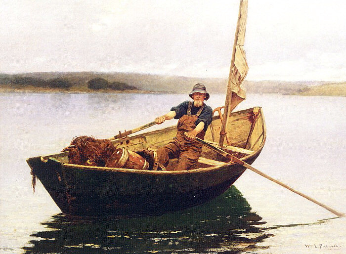 William Lam Picknell. In the boat