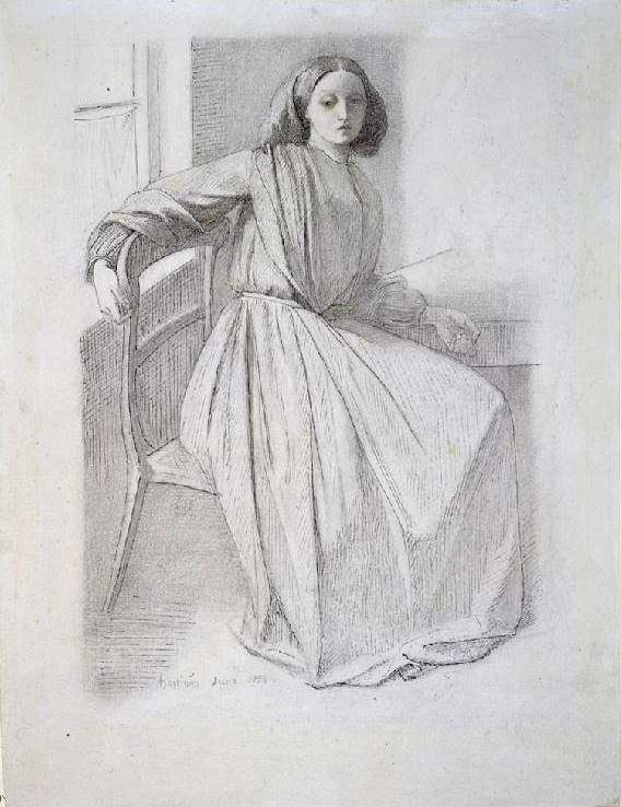 Данте Габриэль Россетти. Портрет Элизабет Сиддал, сидящей на стуле у окна