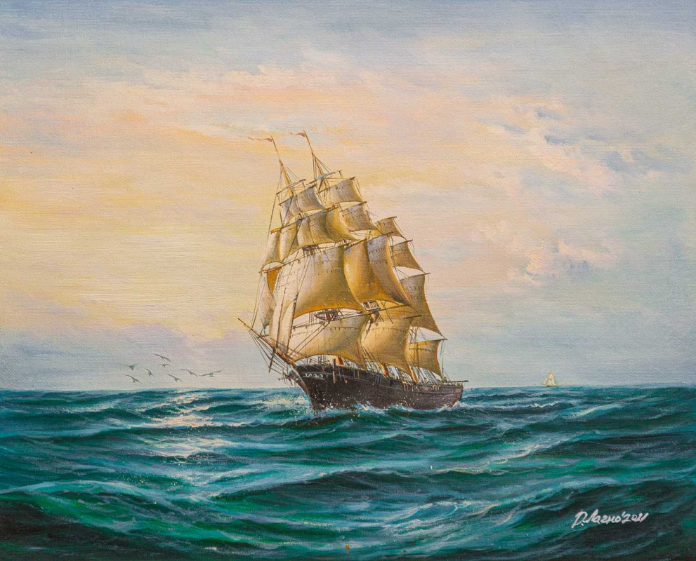 Daria Feliksovna Lagno. Sailboat. Under full sails