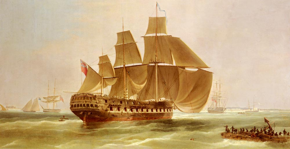 William John Huggins. Indian ship in the Harbor