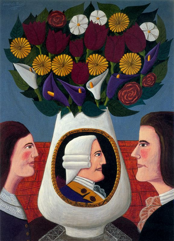 Oscar Demegio. White vase with flowers