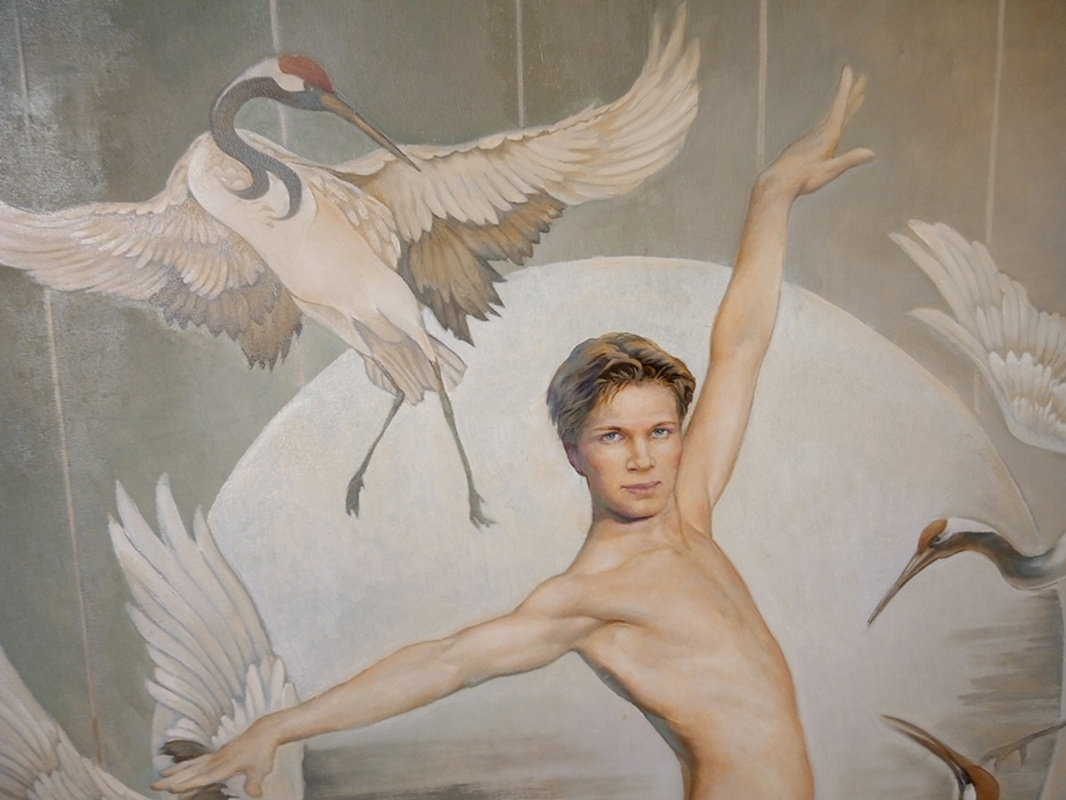 DANCING WITH CRANES (From the series "Male Ballet Dancers")