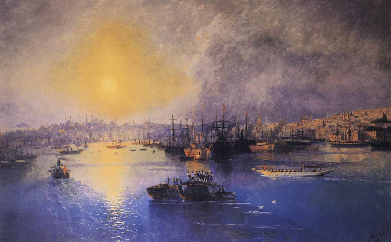 Ivan Aivazovsky. 伊斯坦布尔。日落
