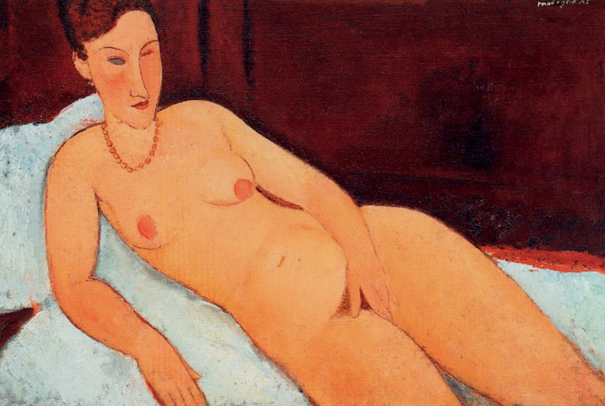 Amedeo Modigliani. Nude with coral necklace