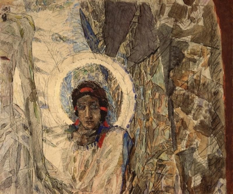 Mikhail Vrubel. The head of the angel. A fragment of "the Resurrection" for painting of the Vladimir Cathedral in Kiev