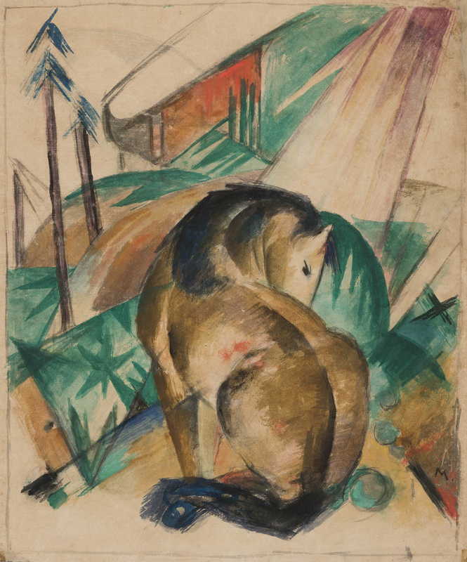Franz Mark. Seated Horse