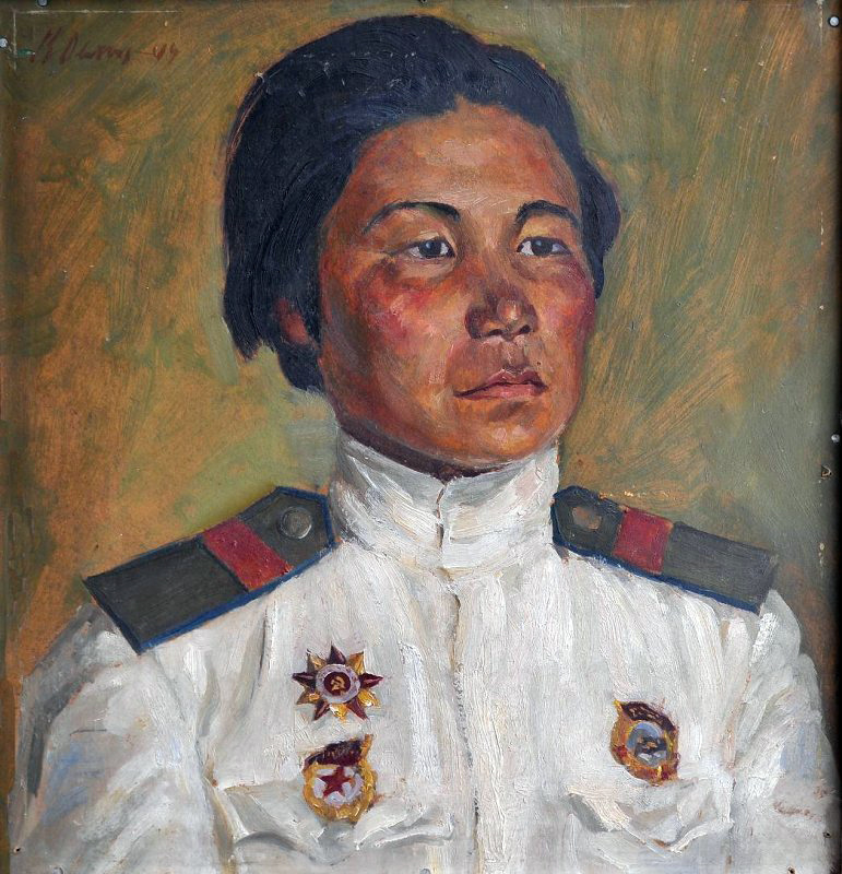 Vasily Fadeevich Demin. Portrait of front-line soldier Bichen Khovalyg