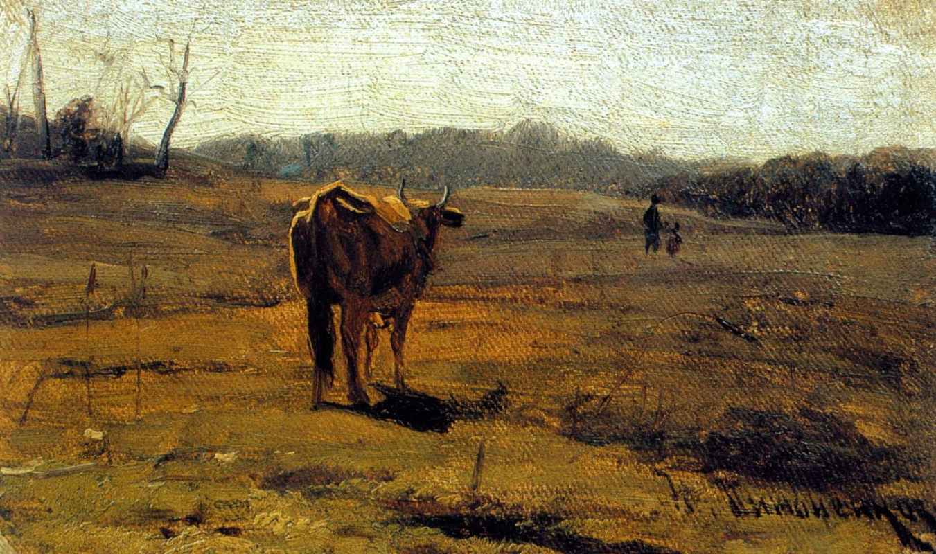 Nikolay Kornilevich Pimonenko. A cow in a meadow
