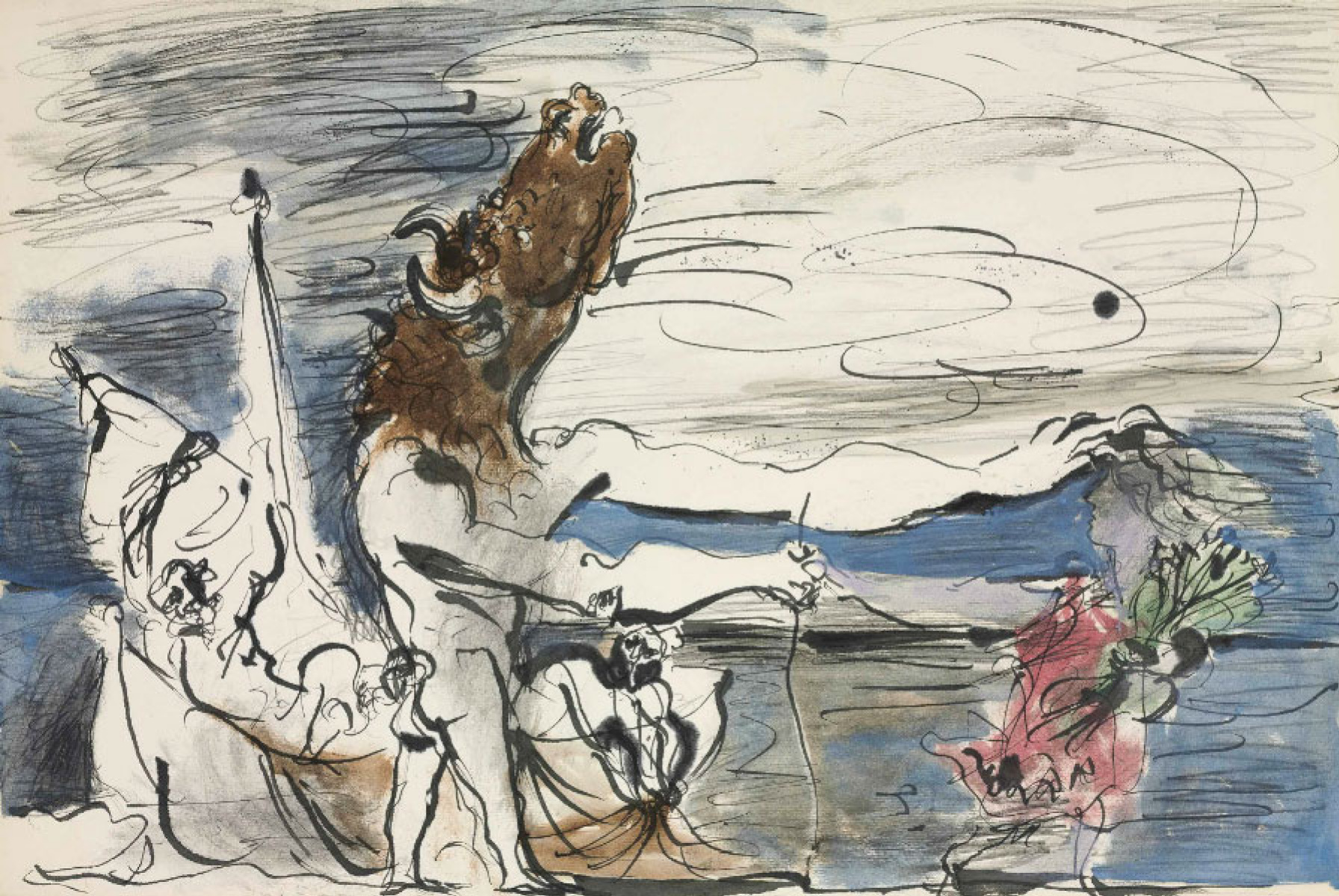Blind Minotaur led by little girl, 1934, 51×35 cm by Pablo Picasso:  History, Analysis & Facts