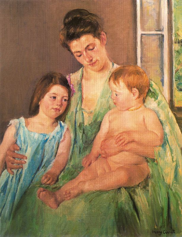 Mary Cassatt. Young mother and two children