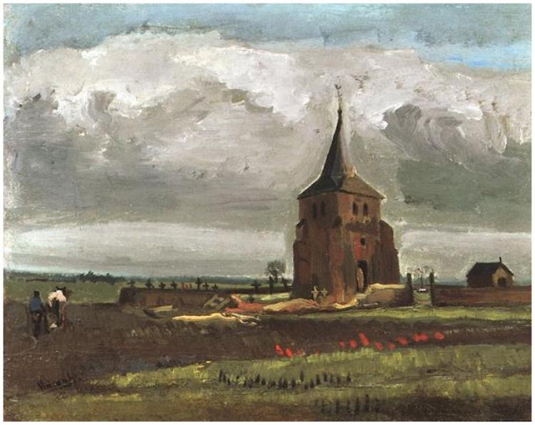 Vincent van Gogh. Old tower at Nuenen the Plowman