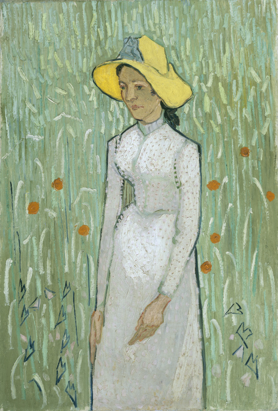 Vincent van Gogh. The girl on the background of a wheat field (Girl in white)