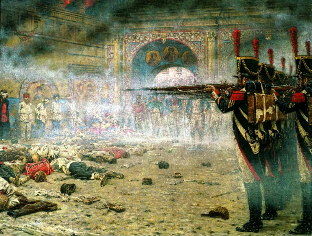 Vasily Vereshchagin. In a conquered Moscow ("the Arsonists or Shooting in the Kremlin")