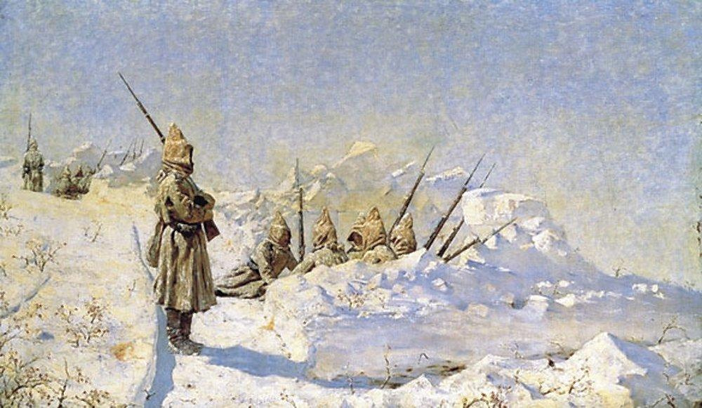 Vasily Vereshchagin. Snow trenches (Russian positions in the SHIPKA pass)